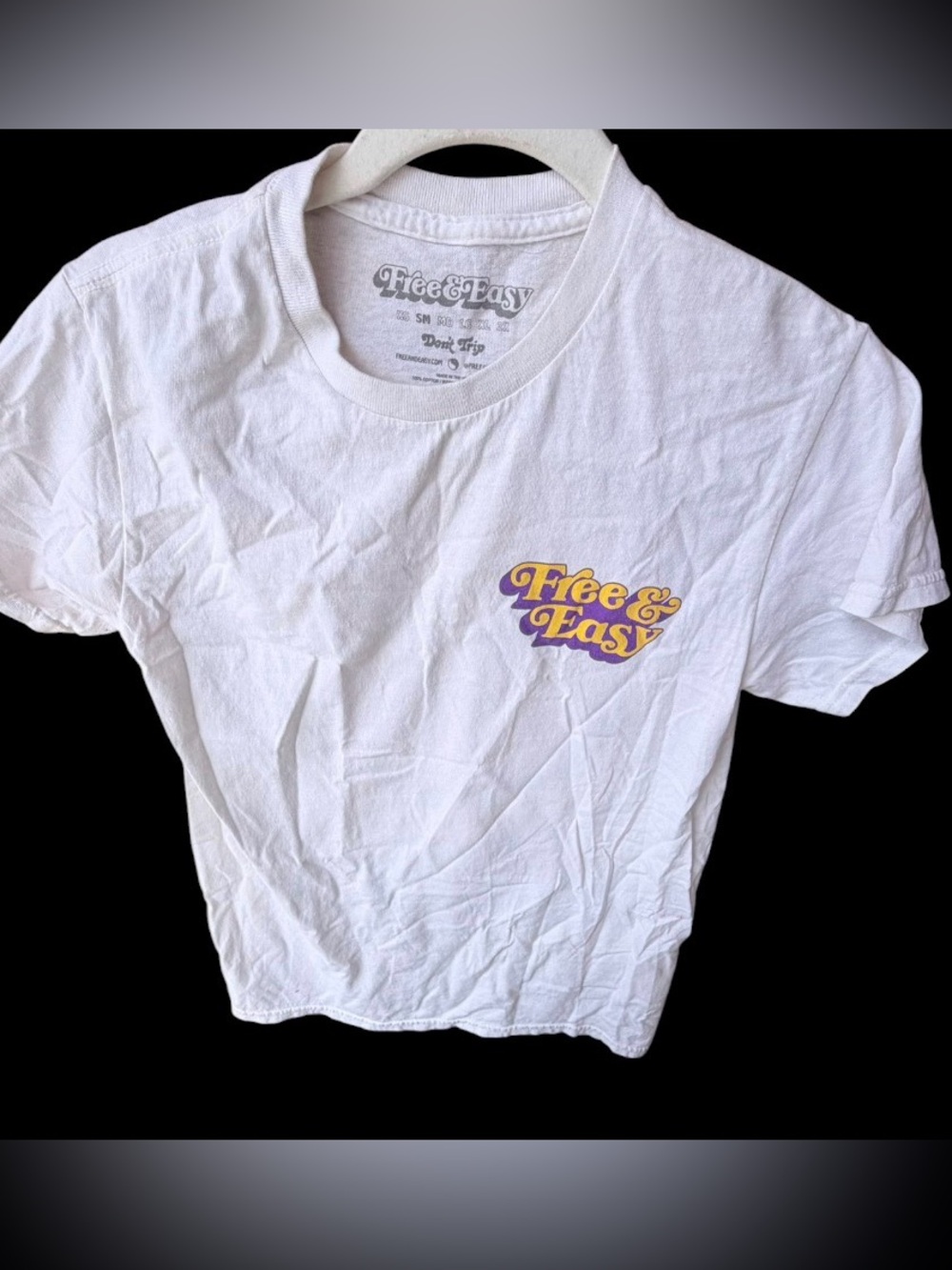 Free & Easy Don’t Trip Los Angeles White Crew T-Shirt Top Small